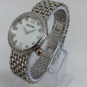Bulova Diamonds 96R206 Women's 28mm MOP Diamond Dial S/Steel Watch